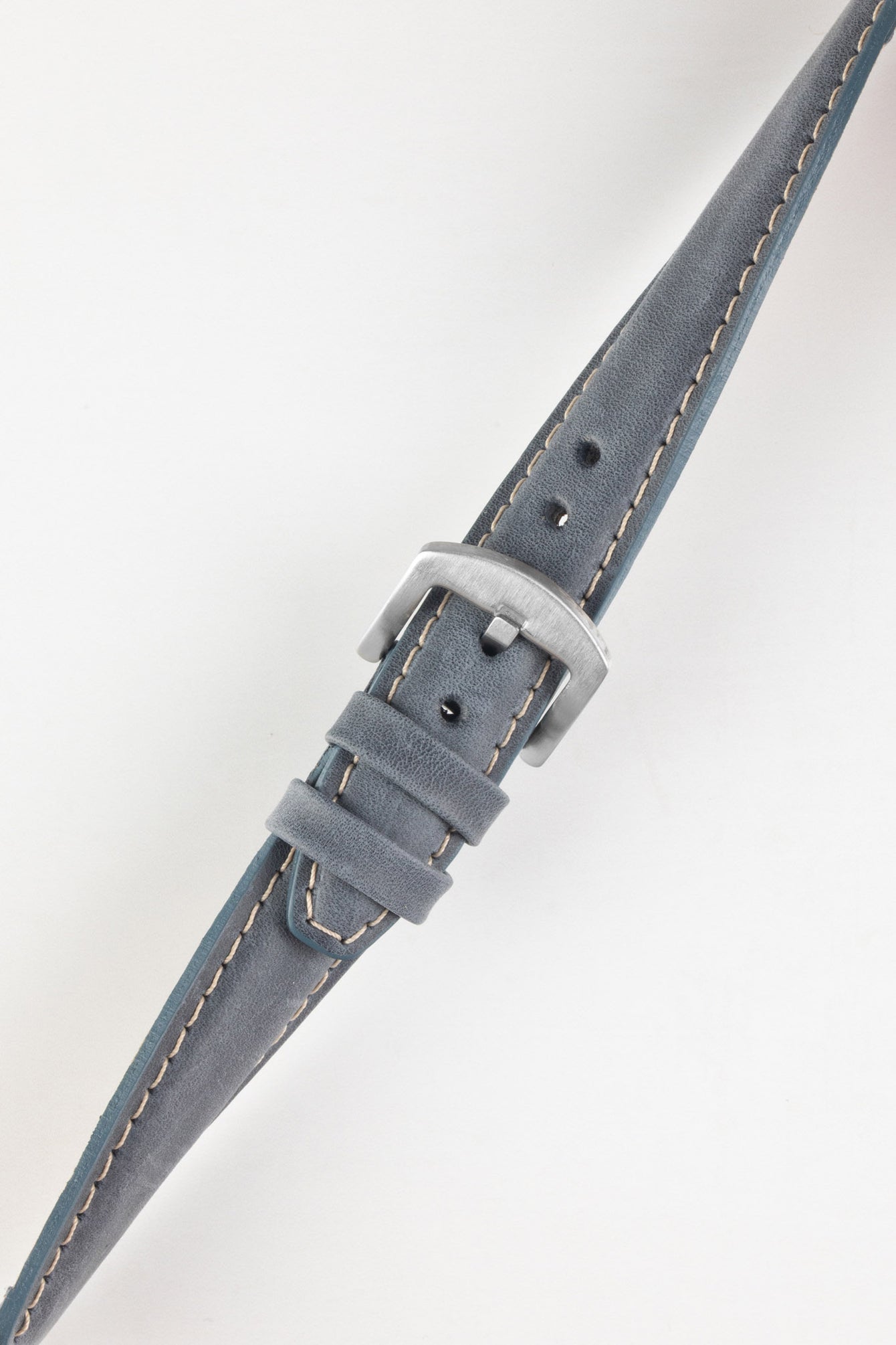 Pebro CADW XL Padded Vintage Leather Watch Strap in PALE BLUE
