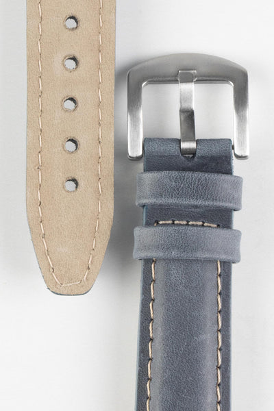 Pebro CADW XL Padded Vintage Leather Watch Strap in PALE BLUE