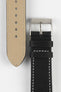 Pebro CLASSIC Unpadded Calfskin Leather Watch Strap in BLACK