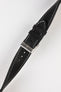 Pebro CLASSIC Unpadded Calfskin Leather Watch Strap in BLACK