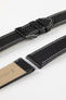 Pebro CLASSIC Unpadded Calfskin Leather Watch Strap in BLACK