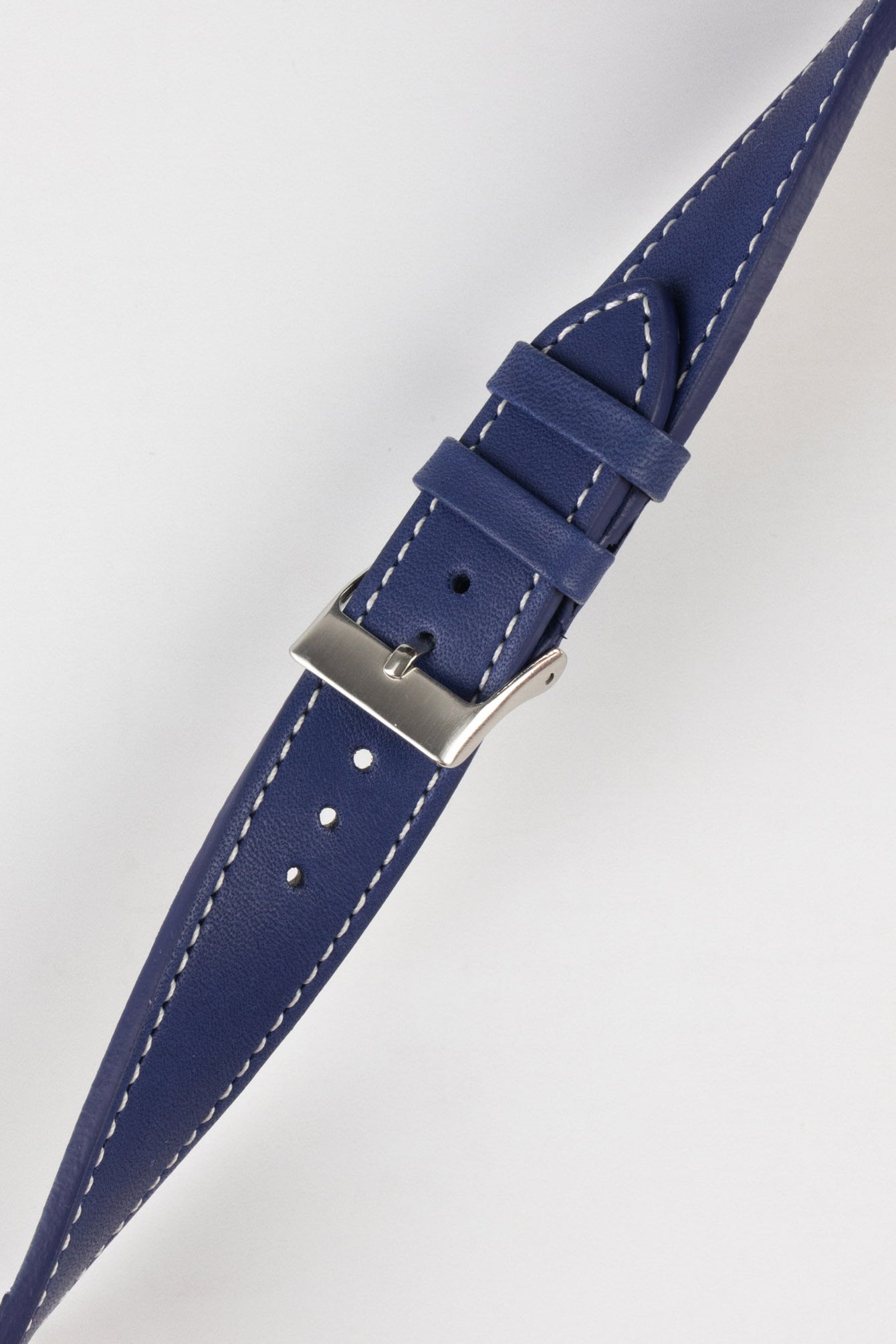 Pebro CLASSIC Unpadded Calfskin Leather Watch Strap in BLUE