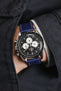 Pebro CLASSIC Unpadded Calfskin Leather Watch Strap in BLUE