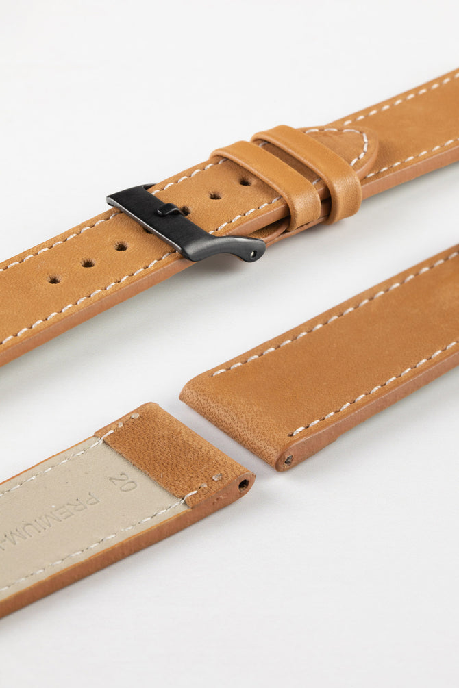 cognac leather watch strap 