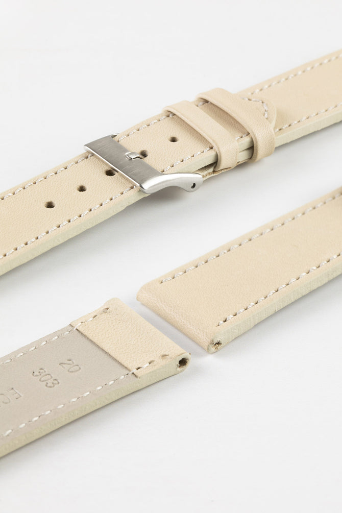 cream leather watch strap 