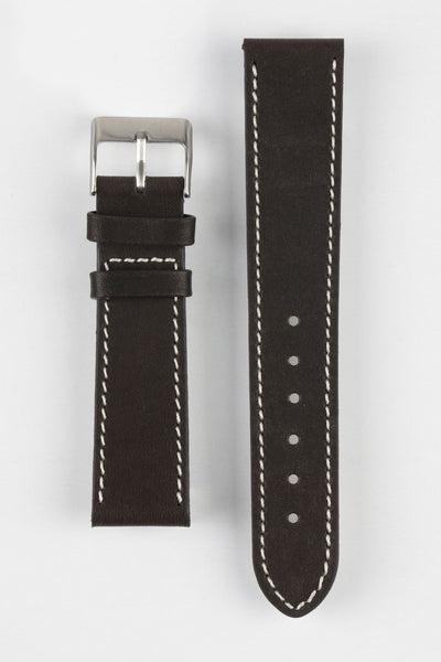 dark brown leather watch strap 