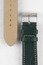 dark green leather watch strap (buckle)