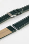 dark green leather watch strap