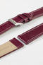 Pebro CLASSIC Unpadded Calfskin Leather Watch Strap in WINE RED
