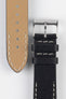 Pebro HALF-STITCH Calfskin Leather Watch Strap in BLACK