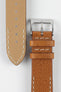 Pebro HALF-STITCH Calfskin Leather Watch Strap in GOLD BROWN