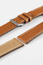 Pebro HALF-STITCH Calfskin Leather Watch Strap in GOLD BROWN