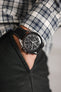 Pebro HALF-STITCH Calfskin Leather Watch Strap in BLACK