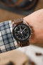 Pebro HALF-STITCH Calfskin Leather Watch Strap in DARK BROWN