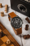 Pebro HALF-STITCH Calfskin Leather Watch Strap in GOLD BROWN