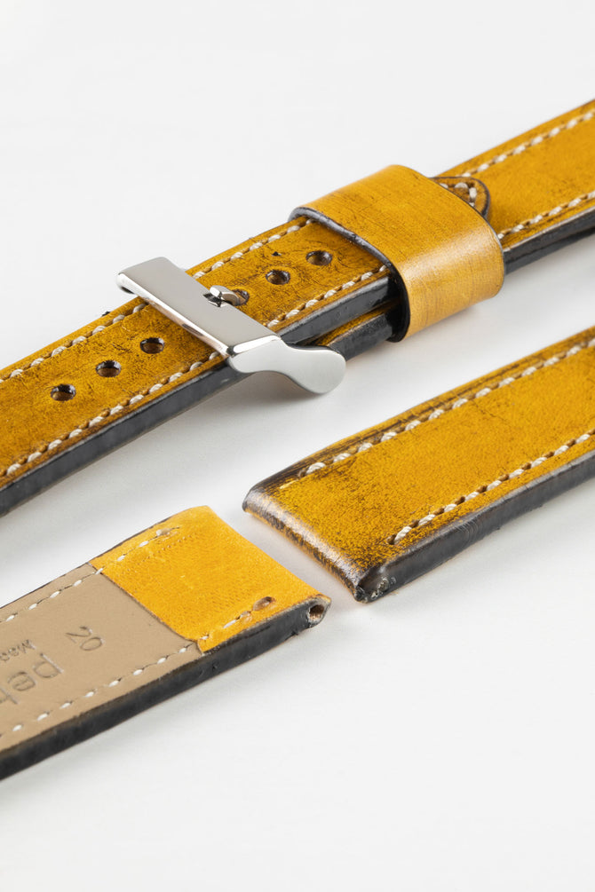 yellow leather strap 