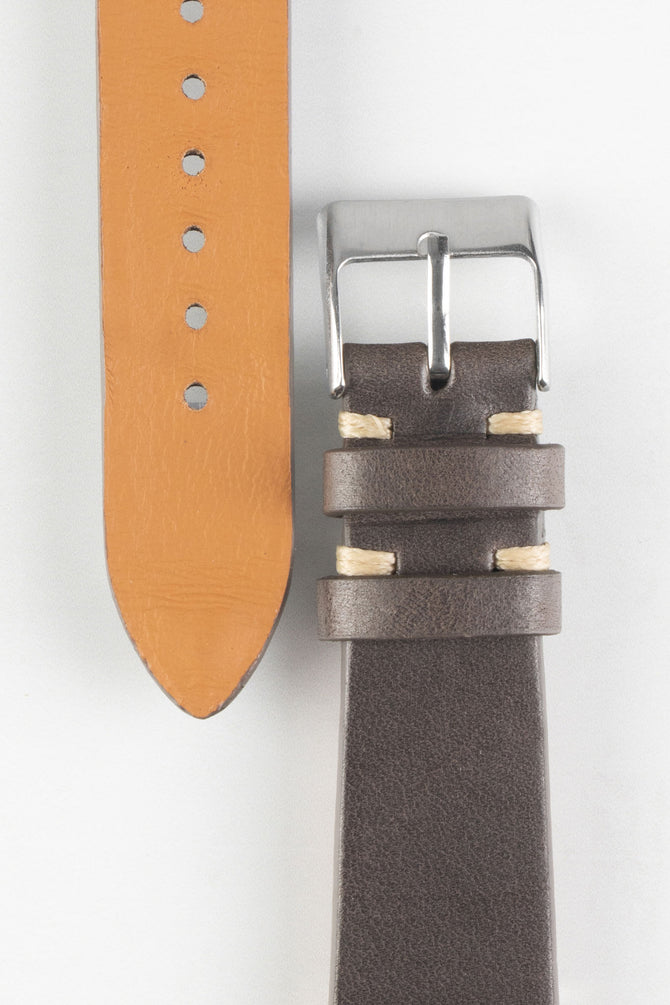 dark brown leather strap watch 