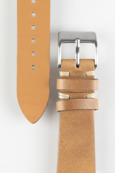 Pebro LEGACY Vintage Calfskin Leather Watch Strap in GOLD BROWN