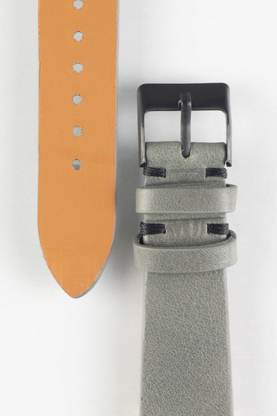 Pebro LEGACY Vintage Calfskin Leather Watch Strap in GREY