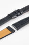 Pebro NILE Crocodile-Embossed Calfskin Leather Watch Strap in BLACK