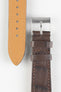 Pebro NILE Crocodile-Embossed Calfskin Leather Watch Strap in DARK BROWN
