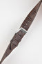 Pebro NILE Crocodile-Embossed Calfskin Leather Watch Strap in DARK BROWN