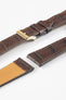 Pebro NILE Crocodile-Embossed Calfskin Leather Watch Strap in DARK BROWN