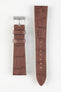 Pebro NILE Crocodile-Embossed Calfskin Leather Watch Strap in GOLD BROWN