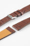 Pebro NILE Crocodile-Embossed Calfskin Leather Watch Strap in GOLD BROWN