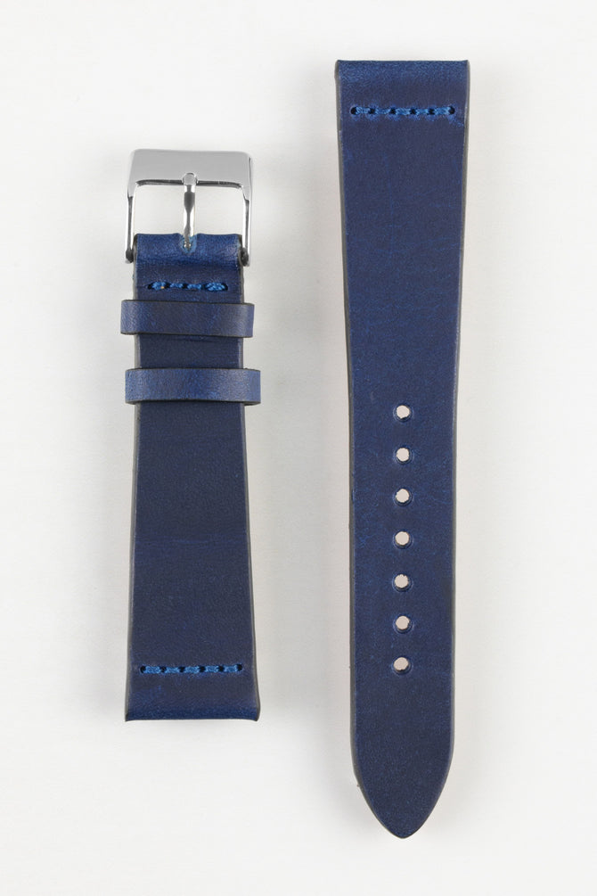Pebro OILED ARTISAN Leather Watch Strap in BLUE