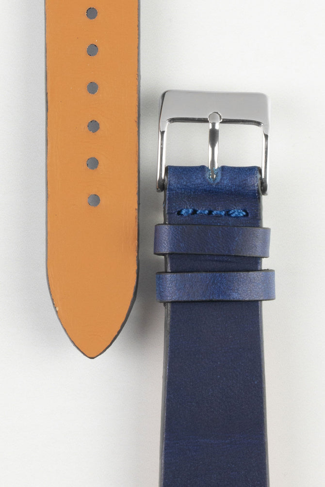 Pebro OILED ARTISAN Leather Watch Strap in BLUE