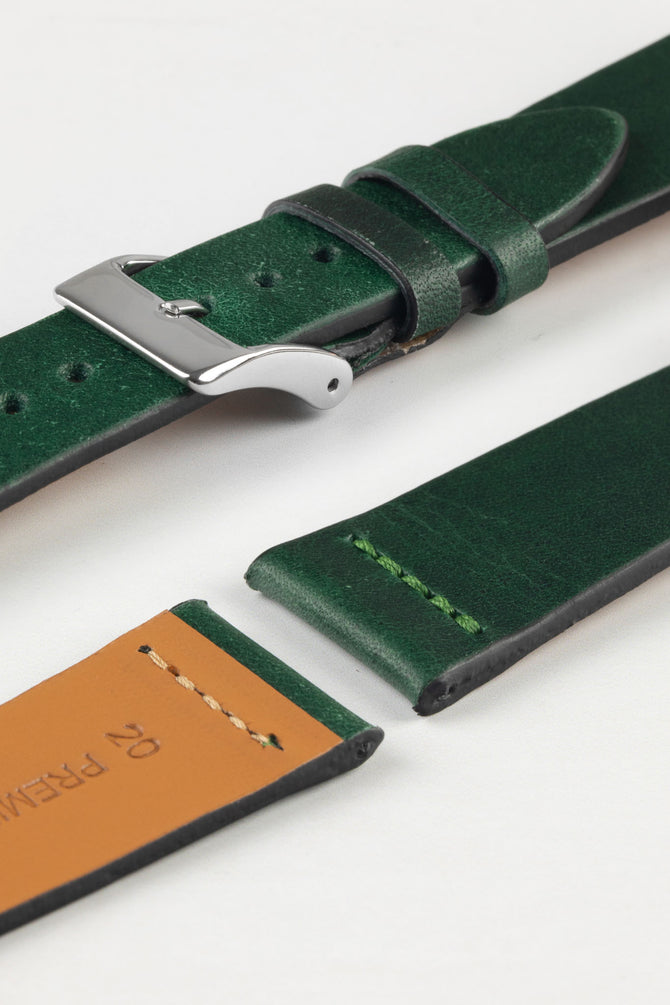 green leather watch strap 