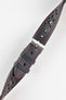 Pebro RACING Perforated Leather Watch Strap in BLACK with RED Stitch