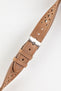 Pebro RACING Perforated Leather Watch Strap in MID BROWN