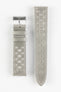 Pebro RACING Perforated Leather Watch Strap in PEBBLE GREY