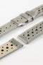 Pebro RACING Perforated Leather Watch Strap in PEBBLE GREY