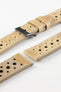 Pebro RACING Perforated Leather Watch Strap in LIGHT SAND