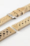 Pebro RACING Perforated Leather Watch Strap in LIGHT SAND