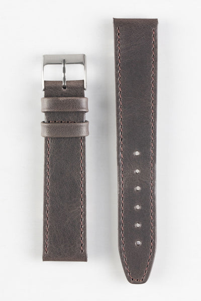 Pebro RUSTIC Vintage Leather Watch Strap in DARK BROWN