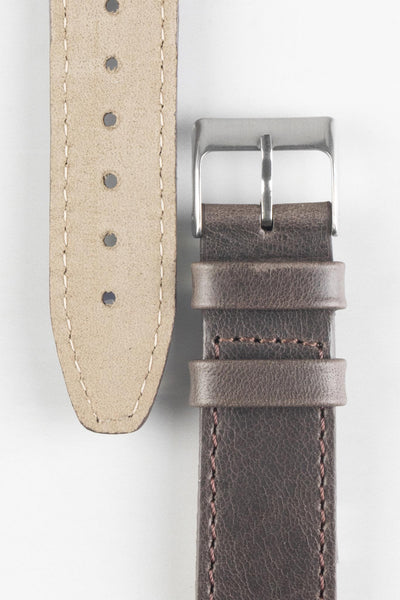 Pebro RUSTIC Vintage Leather Watch Strap in DARK BROWN