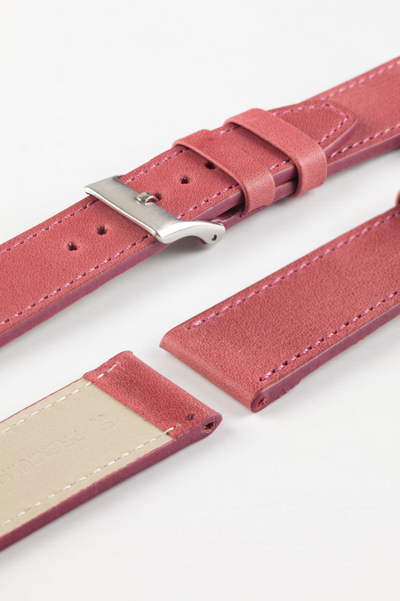 Pebro RUSTIC Vintage Leather Watch Strap in DUSTY PINK