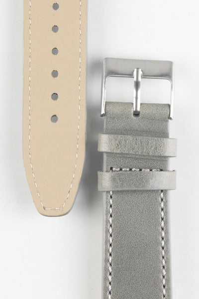 Pebro RUSTIC Vintage Leather Watch Strap in PEBBLE GREY