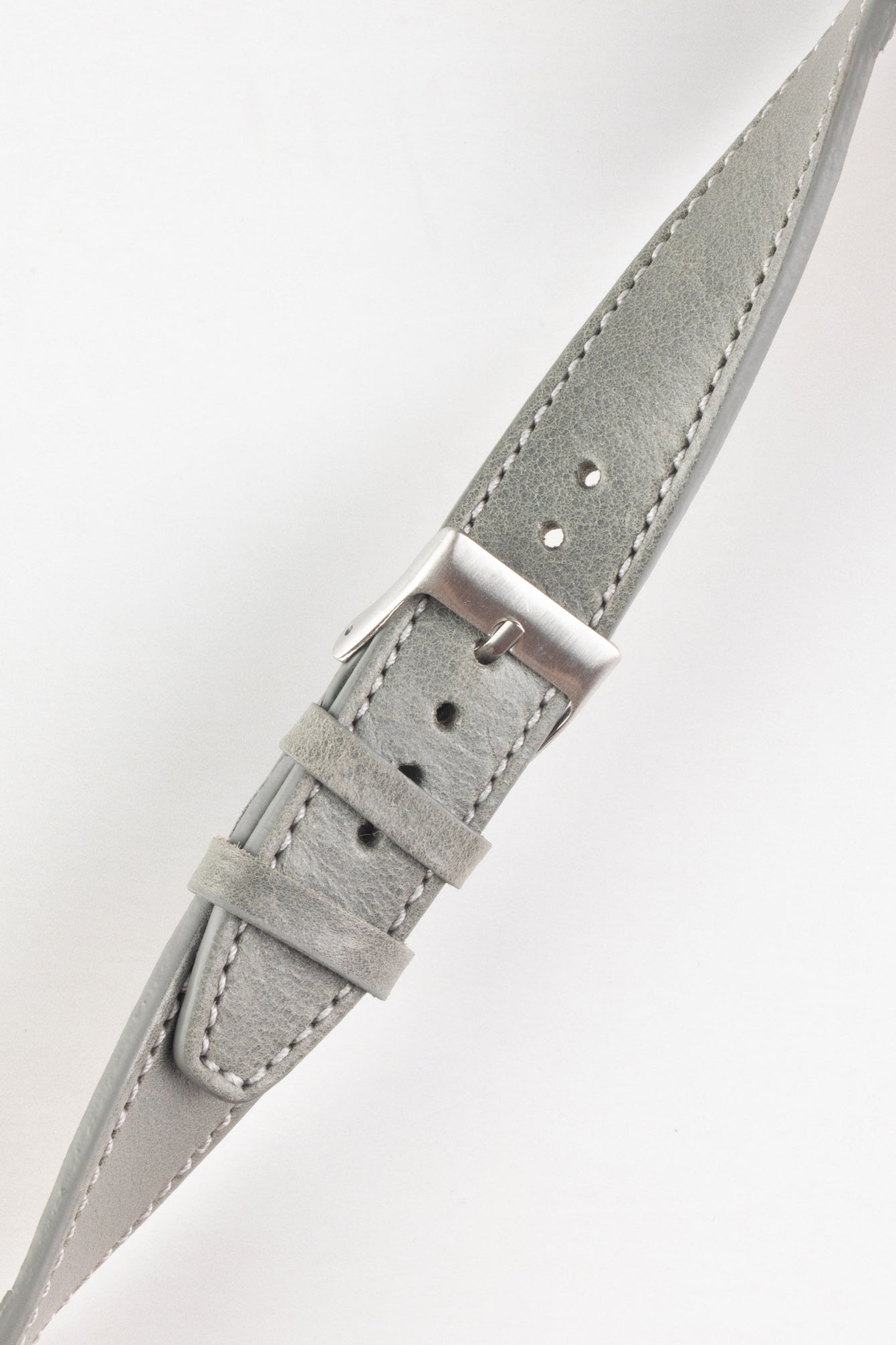 Pebro RUSTIC Vintage Leather Watch Strap in PEBBLE GREY