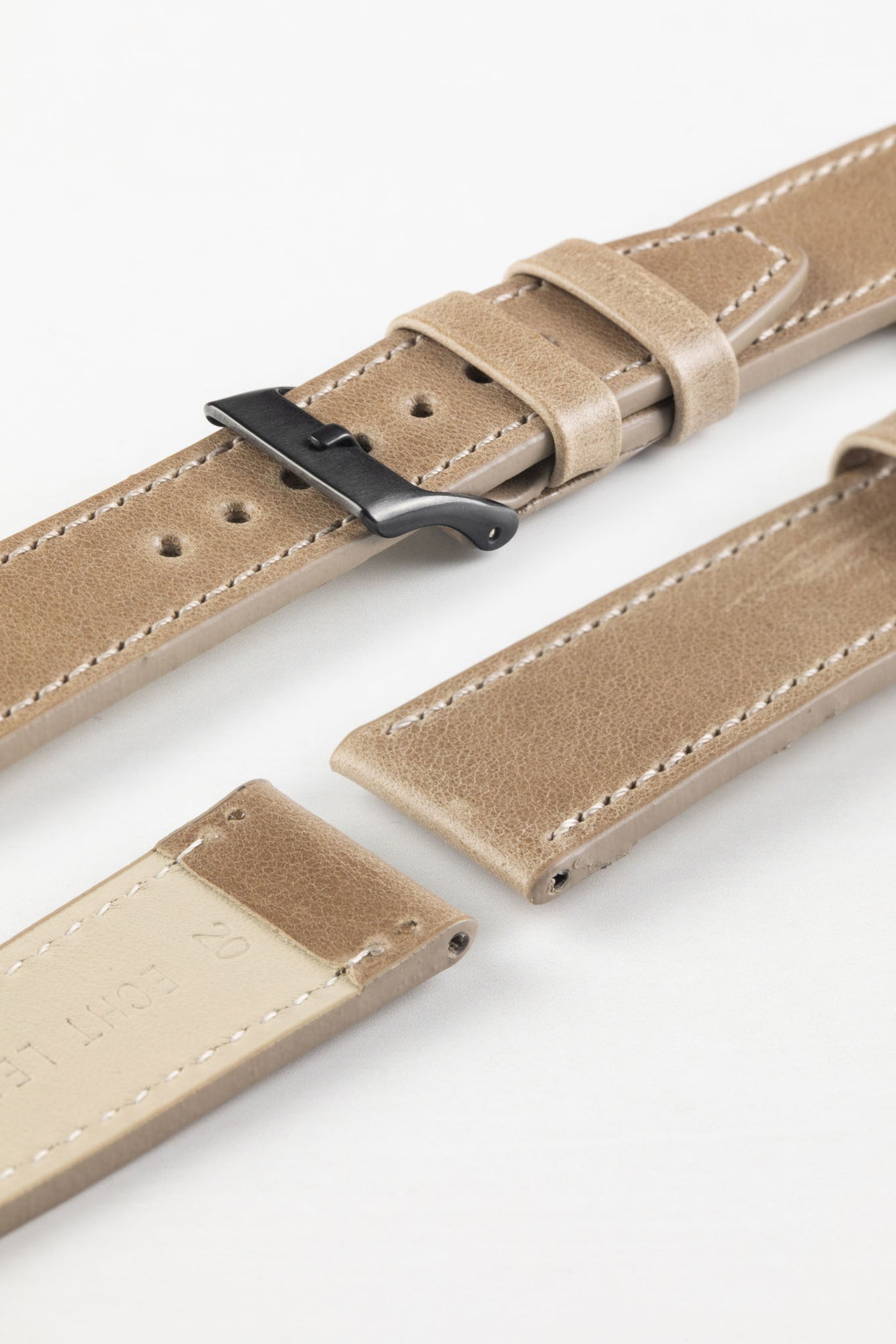 Pebro RUSTIC Vintage Leather Watch Strap in SAND