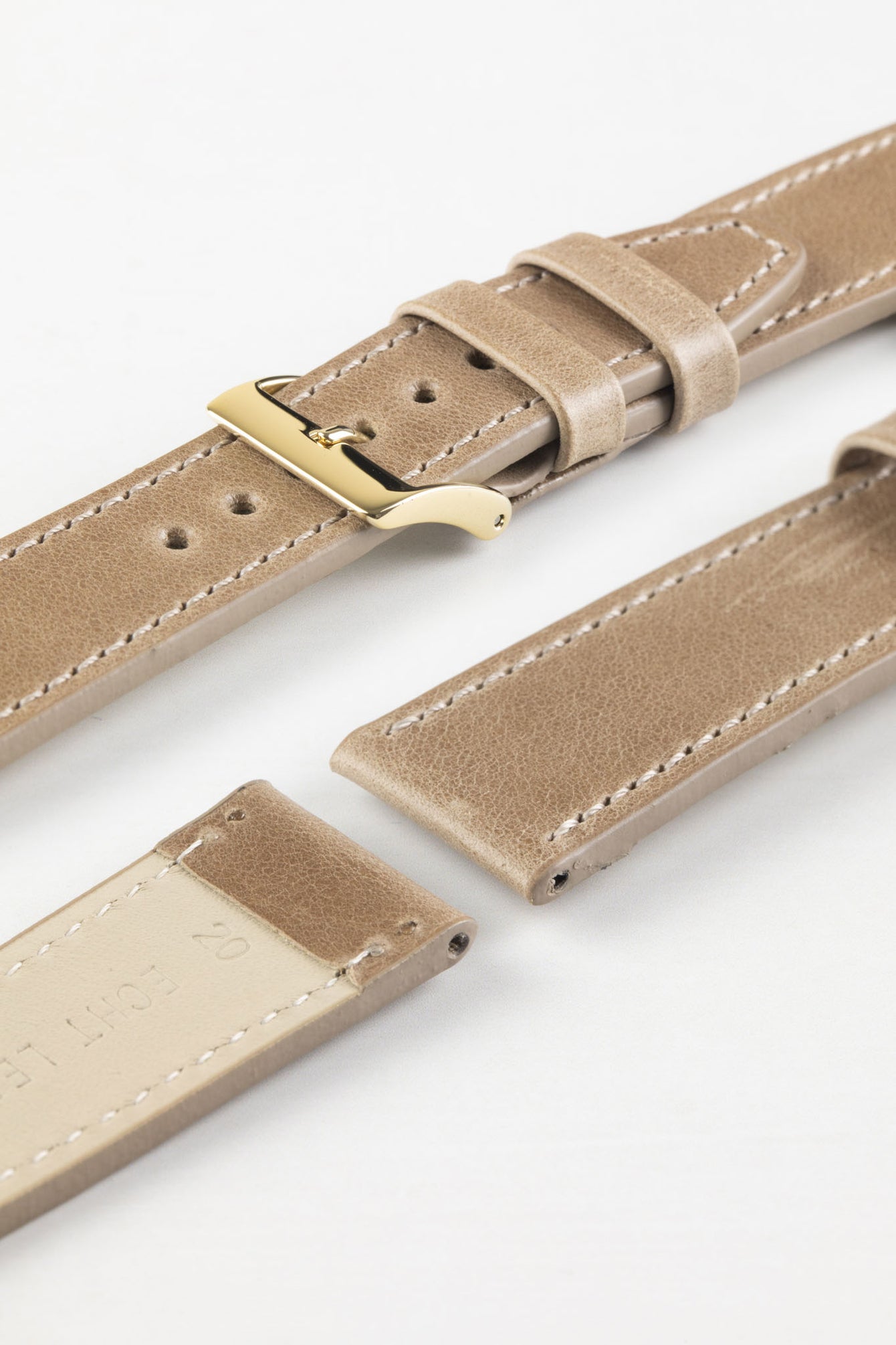 Pebro RUSTIC Vintage Leather Watch Strap in SAND
