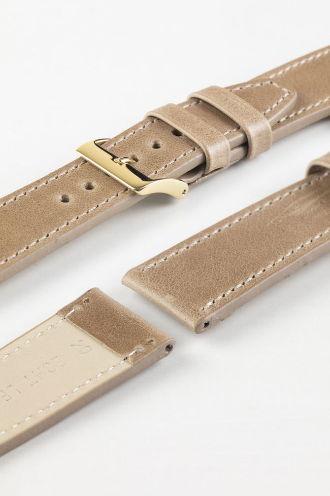 Pebro RUSTIC Vintage Leather Watch Strap in SAND