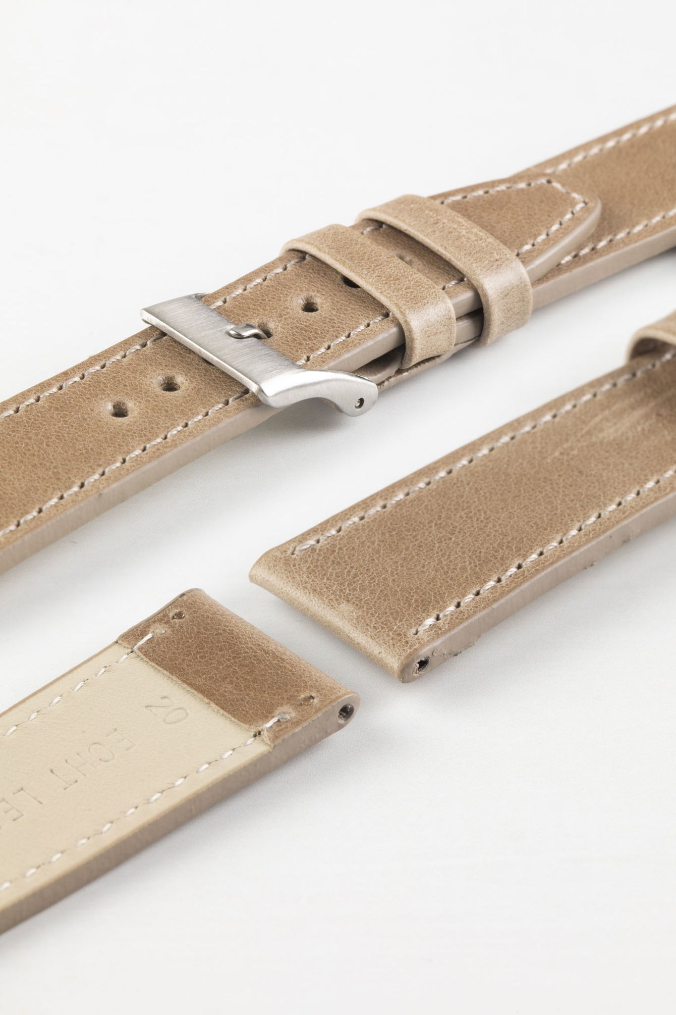 Pebro RUSTIC Vintage Leather Watch Strap in SAND