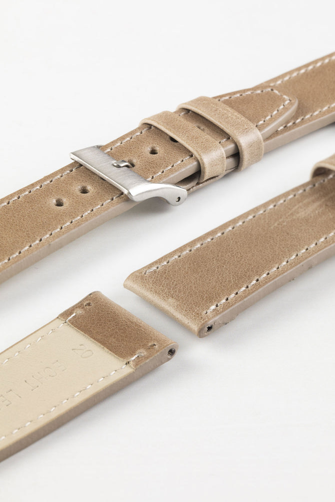 Pebro RUSTIC Vintage Leather Watch Strap in SAND