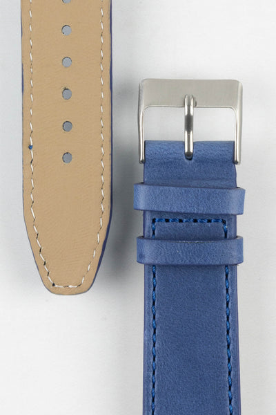 Pebro RUSTIC Vintage Leather Watch Strap in SAPPHIRE BLUE