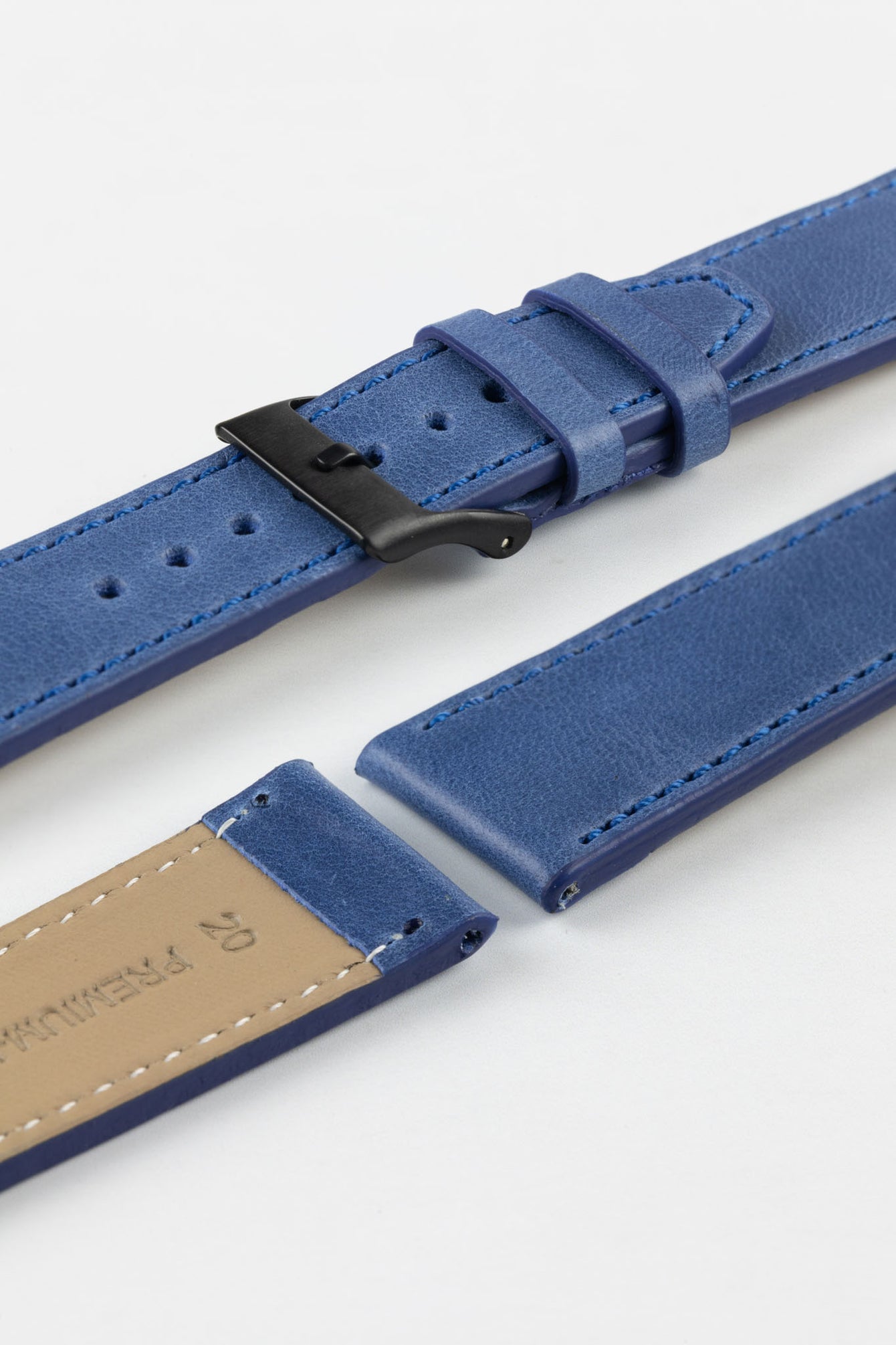 Pebro RUSTIC Vintage Leather Watch Strap in SAPPHIRE BLUE